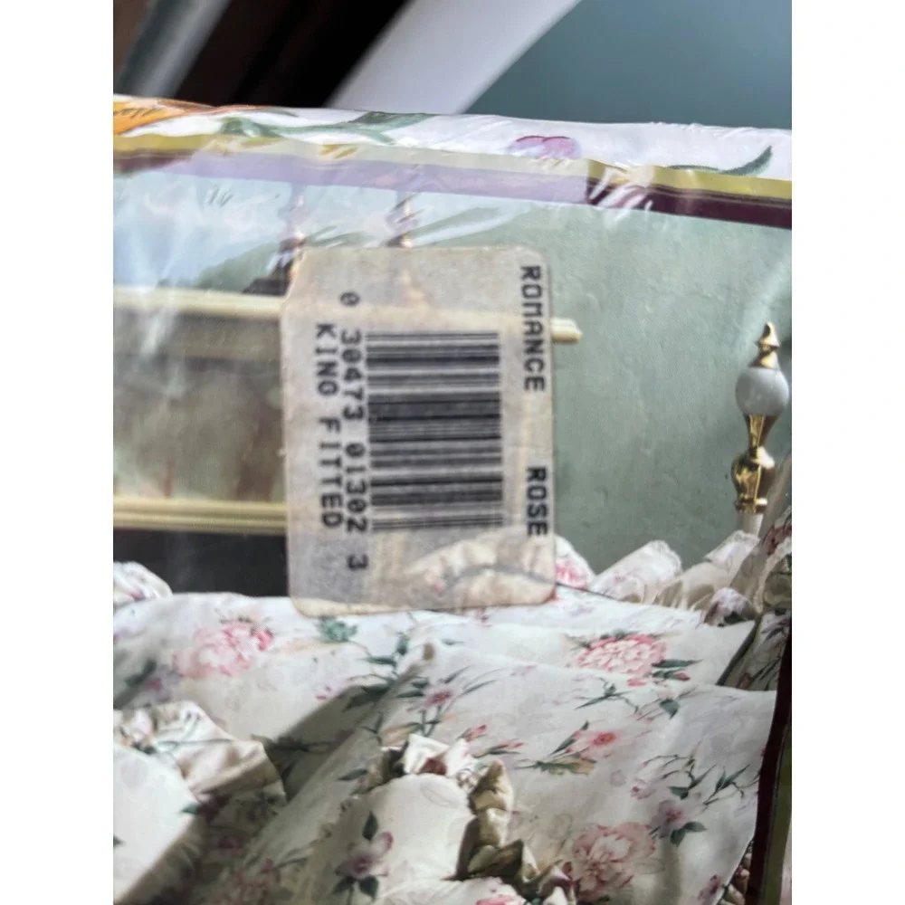 Bill Blass Springmaid King Fitted Sheet Romance Rose Floral Percale Vintage NEW
